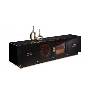 Great Favorite Black Oval TV Stands Regarding Ax Casa Armani Xavira Furniture Latest Armani Bed Cabinet (Photo 50 of 50)