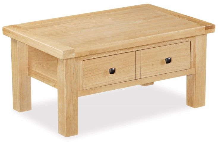 Great High Quality Light Oak Coffee Tables With Drawers Within Denver Oak Living Koala Furnishings (Photo 13 of 40)