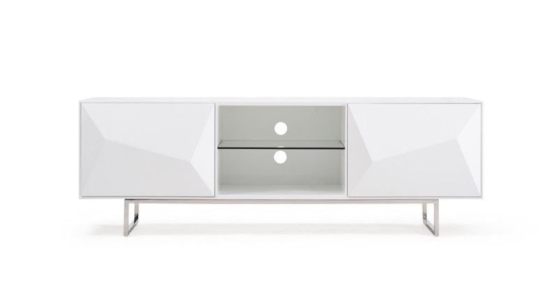 Great Latest White Modern TV Stands Throughout Vanguard Modern White Tv Stand (Photo 23337 of 35622)