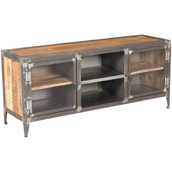 Great Latest Wood And Metal TV Stands With Vintage Industrial Iron And Wood Tv Stand Sie A9141 Afw Afw (View 13 of 50)