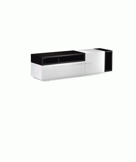 Great Popular White And Black TV Stands For White Lacquer Finish Modern Tv Stand Tv030 (Photo 19 of 50)