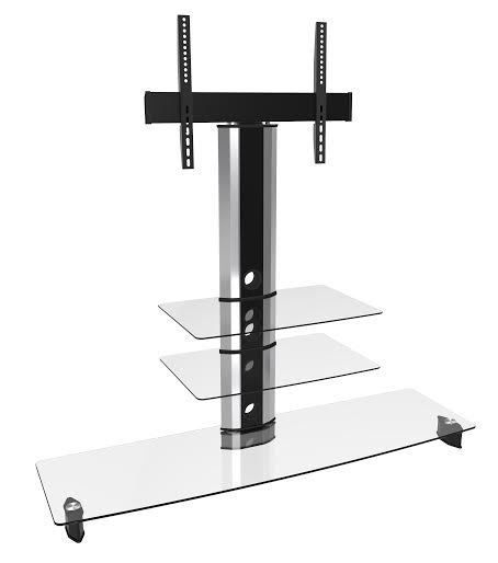 Great Preferred TV Stands With Bracket For Goldine Cantilever Silver Tv Stand With Bracket 3 Shelves (Photo 44 of 50)