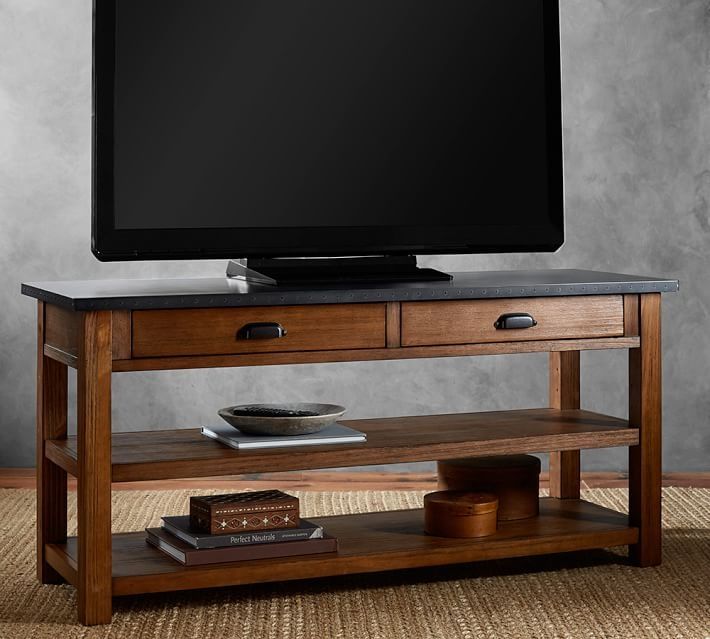 Great Premium Wood And Metal TV Stands With Channing Tv Stand Pottery Barn (View 14 of 50)