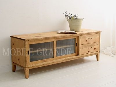 Great Series Of Pine TV Cabinets Intended For Mobilegrande Rakuten Global Market Tv Cabinet W1400 Tv Board (View 5 of 50)