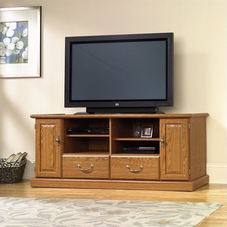 Great Top Oak TV Stands Pertaining To Wood Tv Stand In Carolina Oak Finish 401346 (Photo 18 of 50)