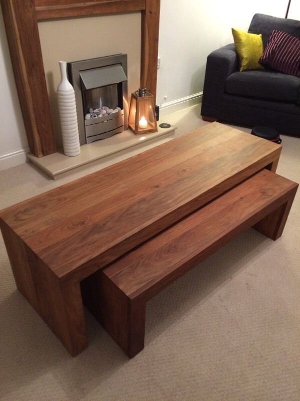 Great Trendy M&S Coffee Tables Pertaining To Ms Tiga Mango Wood Coffee Tables In Llantwit Fardre Rhondda (View 20 of 37)