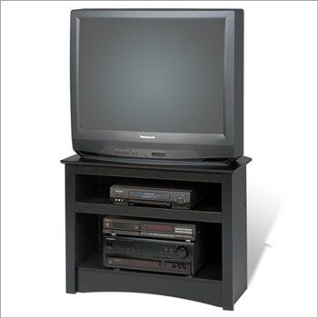 Great Unique TV Stands For Tube TVs With Regard To Amazon Black 32 Corner Tv Stand For Flat Screen Or Crt Tvs (Photo 2 of 50)