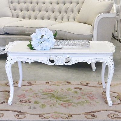 Great Wellknown French Style Coffee Tables Regarding Shab Cottage Chic White Coffee Table Vintage French Style (View 4 of 40)