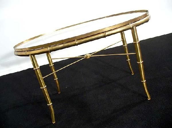 Great Well Known Gold Bamboo Coffee Tables Within Faux Bamboo Glass Coffee End Table (View 7 of 50)