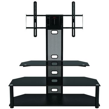 Great Widely Used 32 Inch TV Stands With Z Line Designs Aviton Black Glass Tv Stand With Integrated Mount (View 6 of 50)