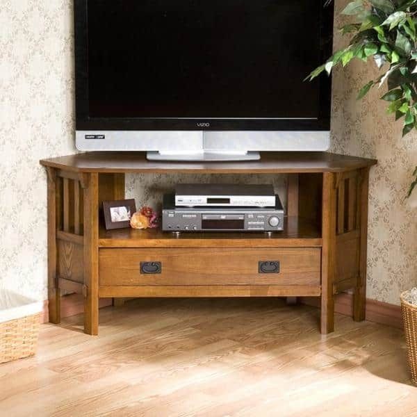 Great Widely Used Low Oak TV Stands Throughout Harper Blvd Chenton Oak Corner Tv Stand Free Shipping Today (Photo 40 of 50)
