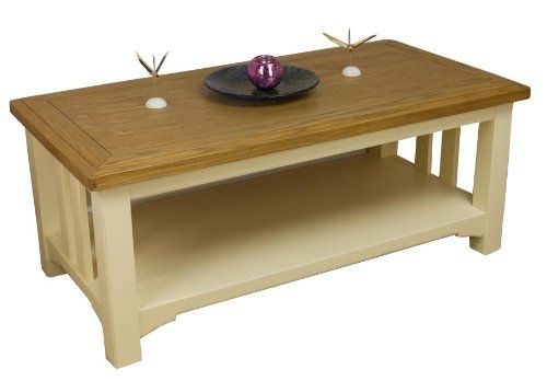 Great Widely Used Oak And Cream Coffee Tables Intended For Painted Oak Coffee Table With Shelf Amazoncouk Kitchen Home (Photo 7 of 40)