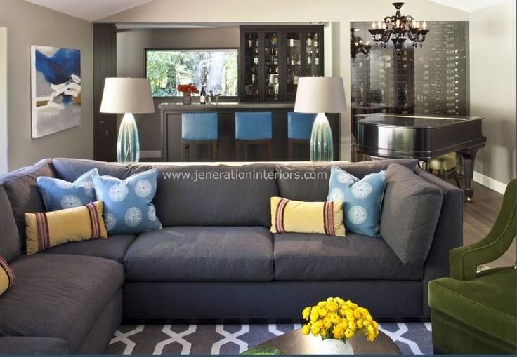 Grey Carpet With Grey Couch. Loden Green Accent Chair With The Throughout Blue Gray Sofas (Photo 3 of 20)
