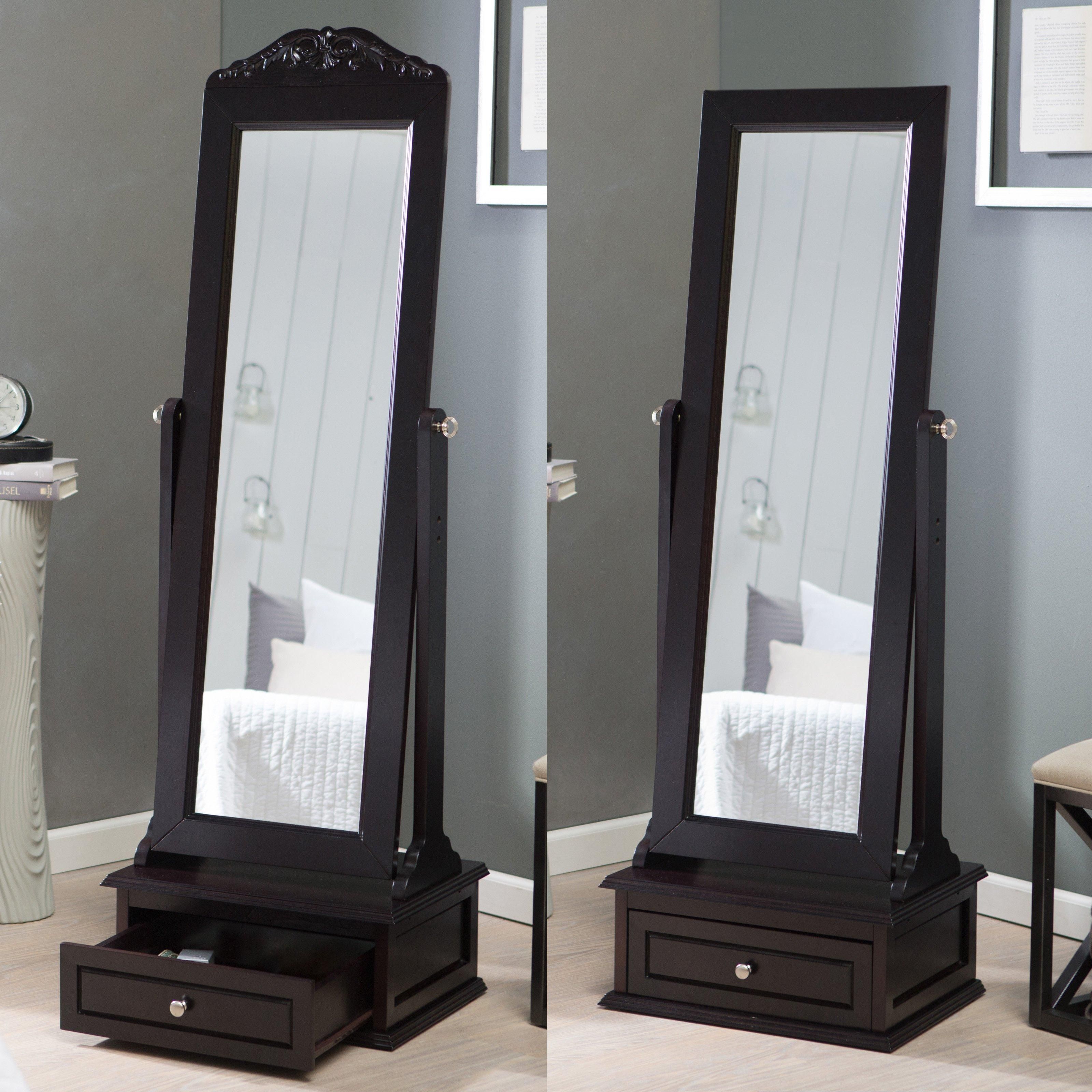 High Gloss White Full Length Cheval Floor Mirror – 18W X 64H In Within Full Length Cheval Mirror (View 19 of 20)