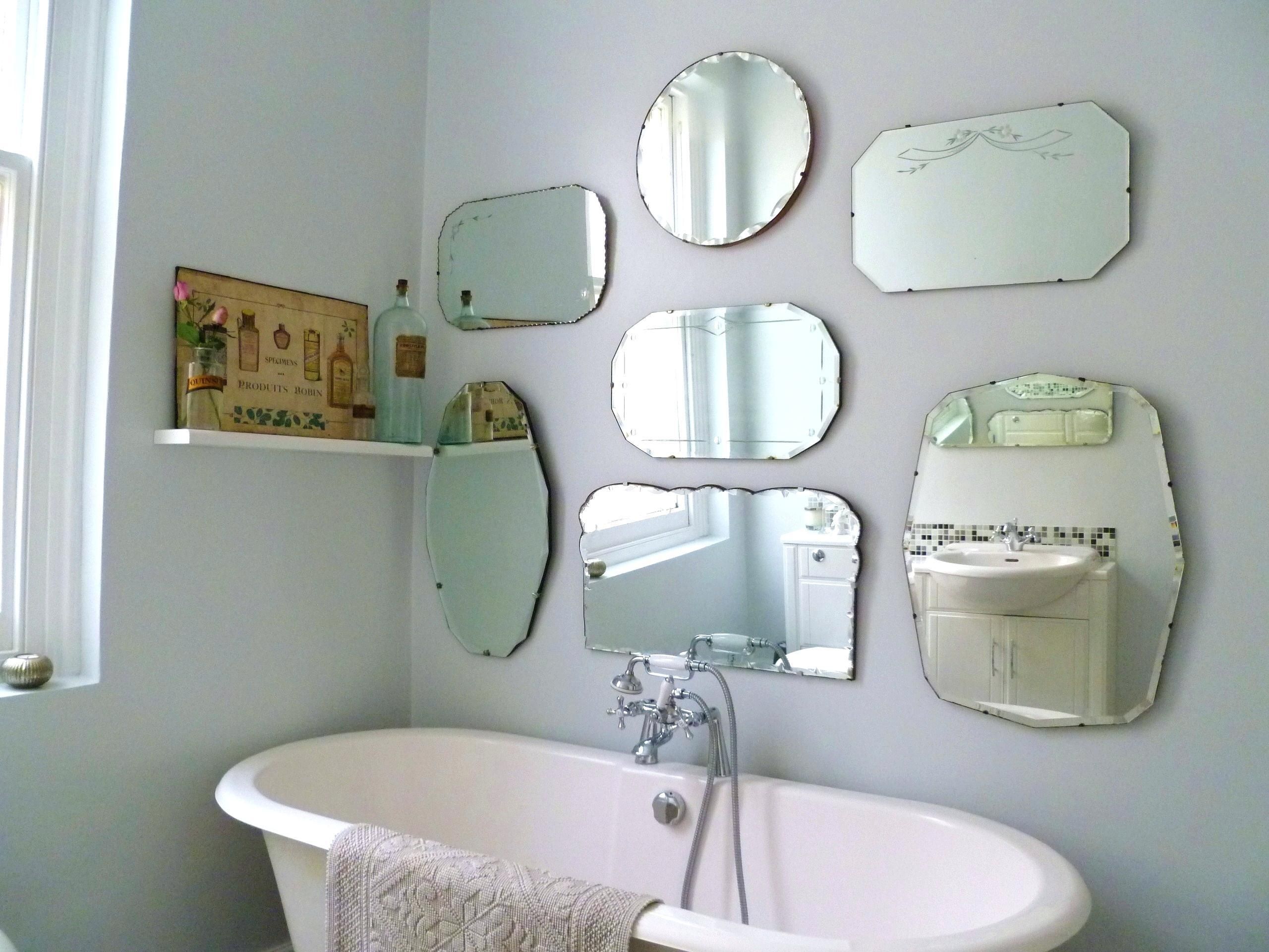 How To Hang A Display Of Vintage Mirrorswall Mirror Ideas Bathroom Inside Vintage Wall Mirrors (View 8 of 20)