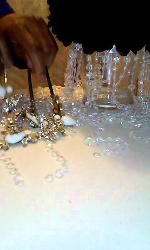 How To Make A Crystal Chandelier Table Centerpiece Part 2 Youtube Intended For Faux Crystal Chandelier Wedding Bead Strands (View 23 of 25)
