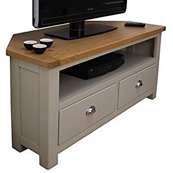 Impressive Best Corner Oak TV Cabinets In Arklow Painted Oak Dovetail Grey Corner Tv Stand Oak Corner Tv (Photo 50 of 50)