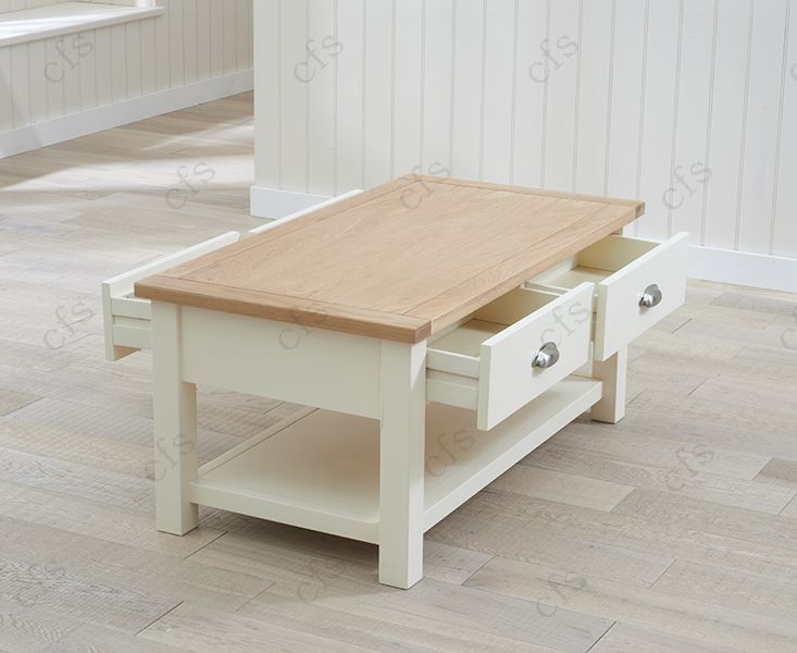 Impressive Common Cream Coffee Tables With Drawers Inside Cream Coffee Table (Photo 2 of 50)