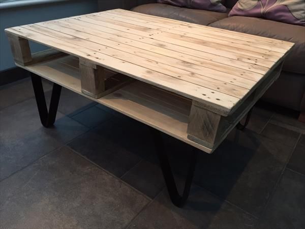 Impressive Deluxe Coffee Tables With Shelves For Pallet Coffee Table With Built In Shelf 101 Pallets (Photo 24152 of 35622)