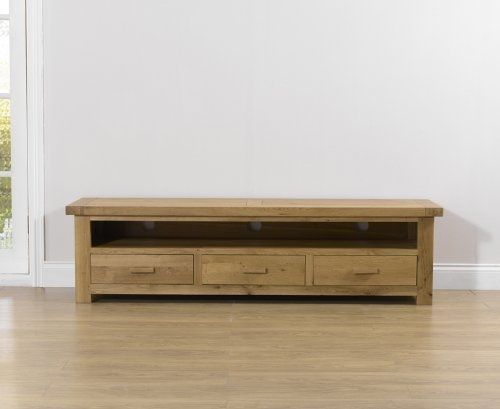 Impressive Deluxe Solid Oak TV Stands Pertaining To Paris Solid Oak Large Tv Stand Amazoncouk Kitchen Home (Photo 20 of 50)