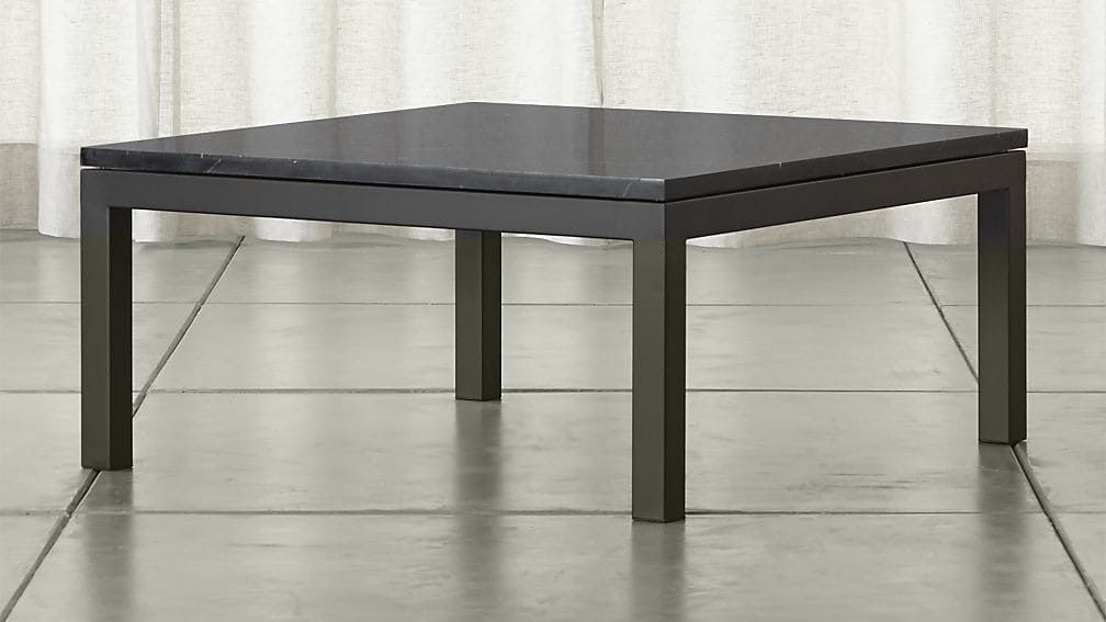Impressive Deluxe Square Black Coffee Tables With Regard To Parsons Black Marble Top Dark Steel Base 36×36 Square Coffee (Photo 24681 of 35622)