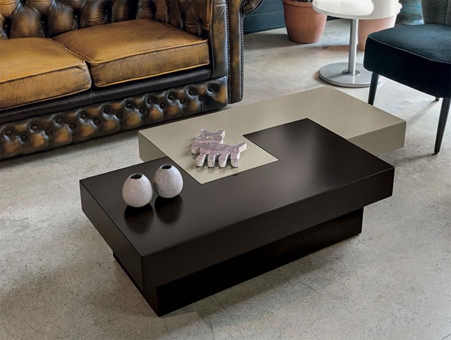 Impressive Deluxe White And Brown Coffee Tables Pertaining To Target Point Tetris Contemporary Coffee Table In Black And White (View 11 of 40)