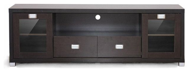 Impressive Favorite Contemporary Wood TV Stands For Baxton Studio Gosford Brown Wood Modern Tv Stand Contemporary (View 45 of 50)
