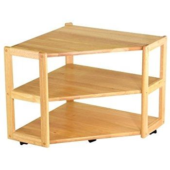 Impressive Favorite Wooden Corner TV Stands In Amazon Winsome Wood Corner Tv Stand Natural Kitchen Dining (View 7 of 50)