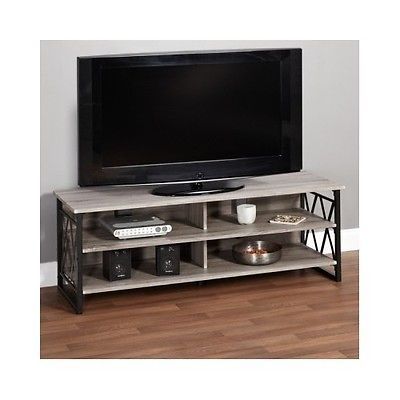 Impressive Latest Wood And Metal TV Stands Throughout 60 Tv Stand Console Gaming Table Grey Metal Entertainment (View 29 of 50)