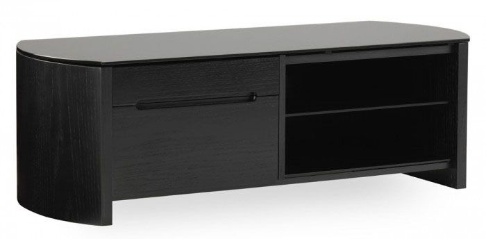 Impressive New Oak Veneer TV Stands With Regard To Alphason Fw1100cb Black Oak Veneer Tv Stand Ebay (Photo 9 of 50)