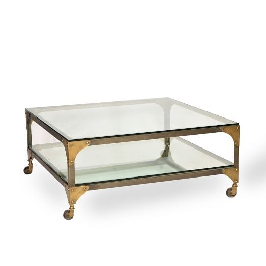 Impressive Premium Glass And Metal Coffee Tables Intended For Antique Finish Iron Coffee Table West Elm (View 40 of 50)
