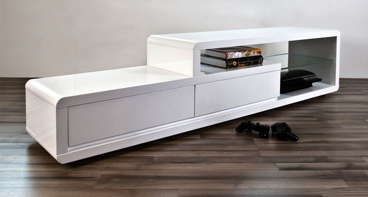 Impressive Premium Sleek TV Stands In The Alessia White Gloss Tv Table Is Sleek And Modern With A Simple (Photo 17822 of 35622)
