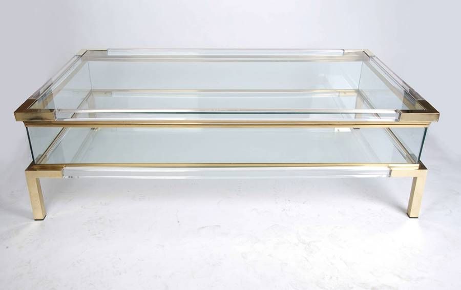 Impressive Top Glass Square Coffee Tables With English Georgian America Brass And Glass Square Coffee Table (Photo 48 of 50)
