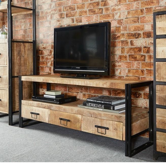 Impressive Top Wood And Metal TV Stands Intended For Best 20 Industrial Tv Stand Ideas On Pinterest Industrial Media (Photo 5 of 50)