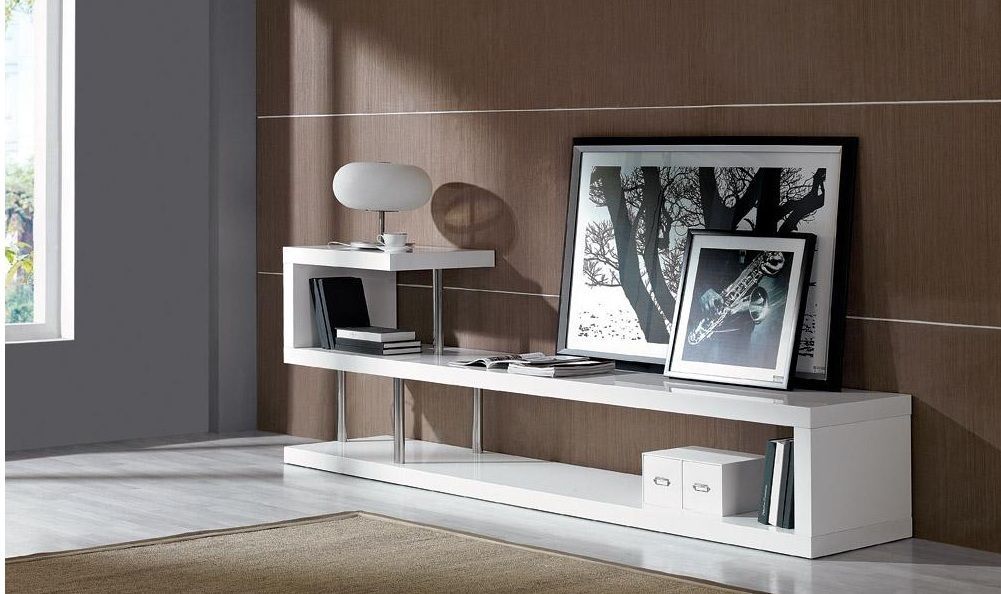 Impressive Unique Modern White TV Stands Pertaining To Contemporary White Lacquer Tv Stand Dayton Ohio Vwin (View 32 of 50)