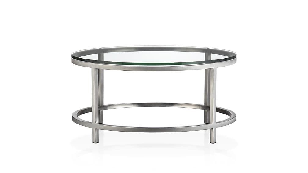 Impressive Unique Rectangle Glass Coffee Table Intended For Era Round Glass Coffee Table Crate And Barrel (View 29 of 50)
