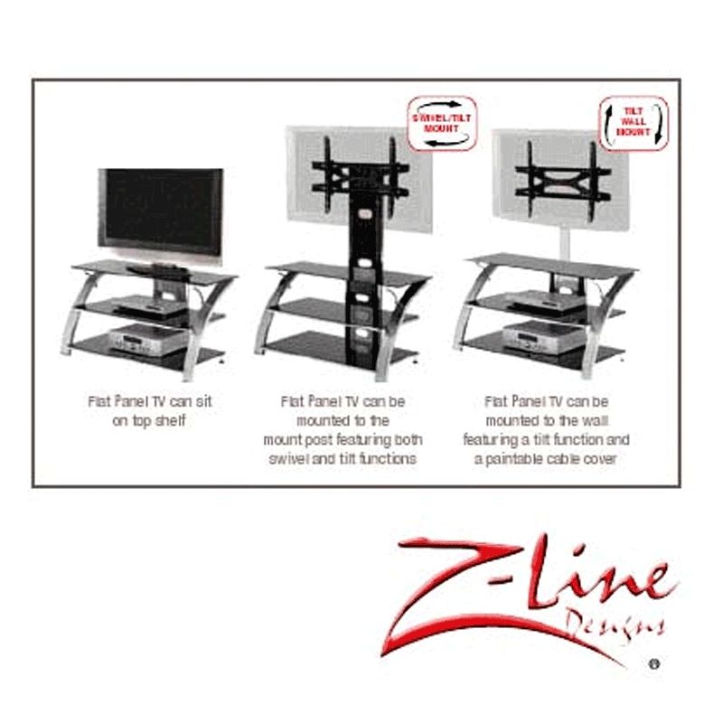 Impressive Unique TV Stands 38 Inches Wide Intended For Z Line Designs Phantom 3 In 1 Metal Tv Stand With Integrated Mount (Photo 46 of 50)