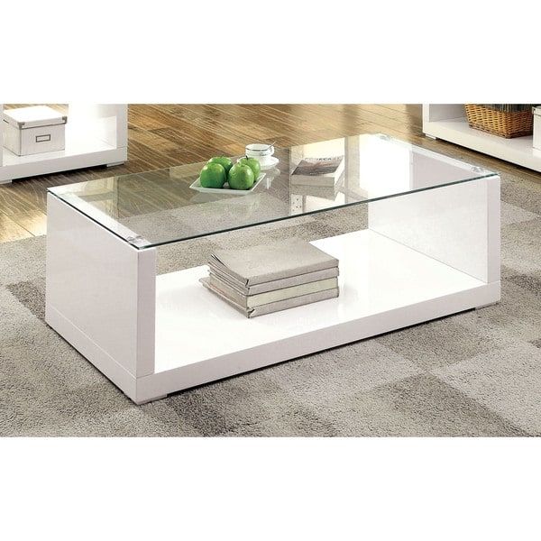 Impressive Wellknown High Gloss Coffee Tables With Furniture Of America Shura Contemporary High Gloss White Coffee (Photo 16652 of 35622)