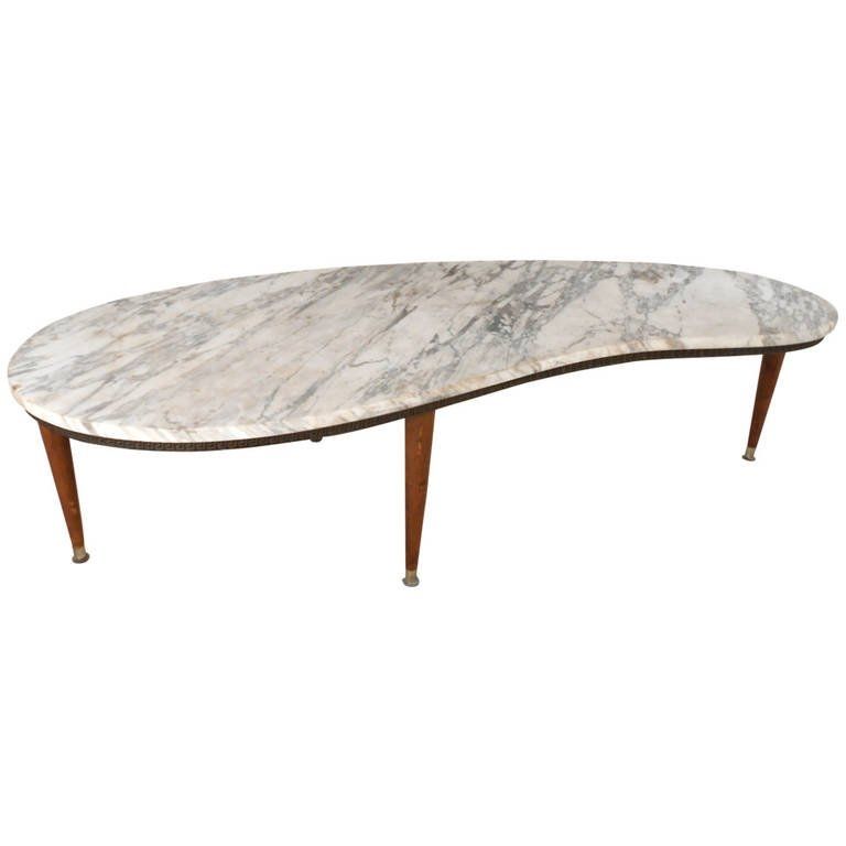 Impressive Well Known Oval Shaped Coffee Tables For Mid Century Modern Italian Marble Kidney Shaped Coffee Table At (View 39 of 50)