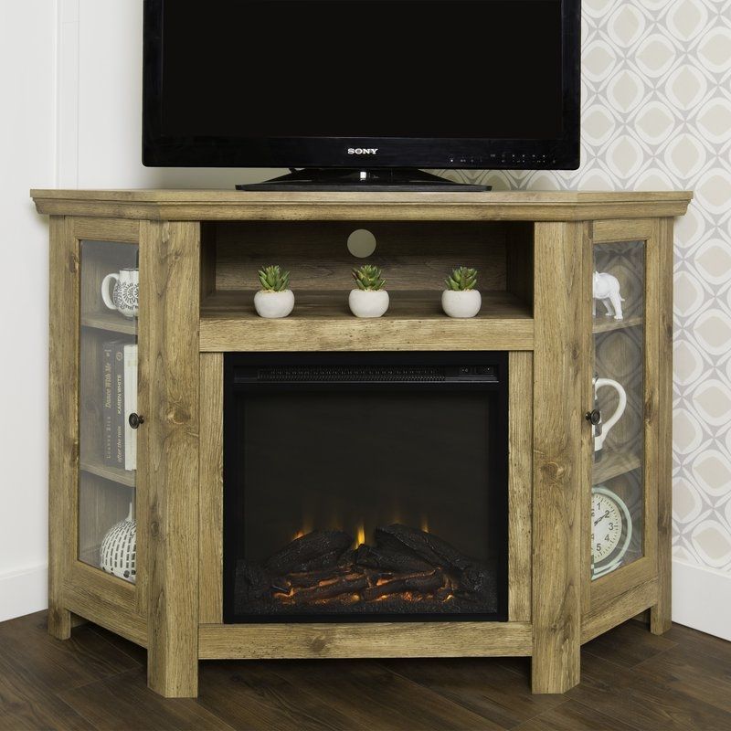 Impressive Well Known Rustic Corner TV Stands With Union Rustic Rena Corner 48 Tv Stand With Fireplace Reviews (View 37 of 50)