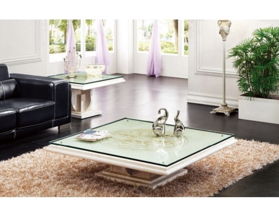 Impressive Well Known White Marble Coffee Tables Intended For White Marble Coffee Table With Glass Top Coffeetablesmartincom (Photo 24115 of 35622)