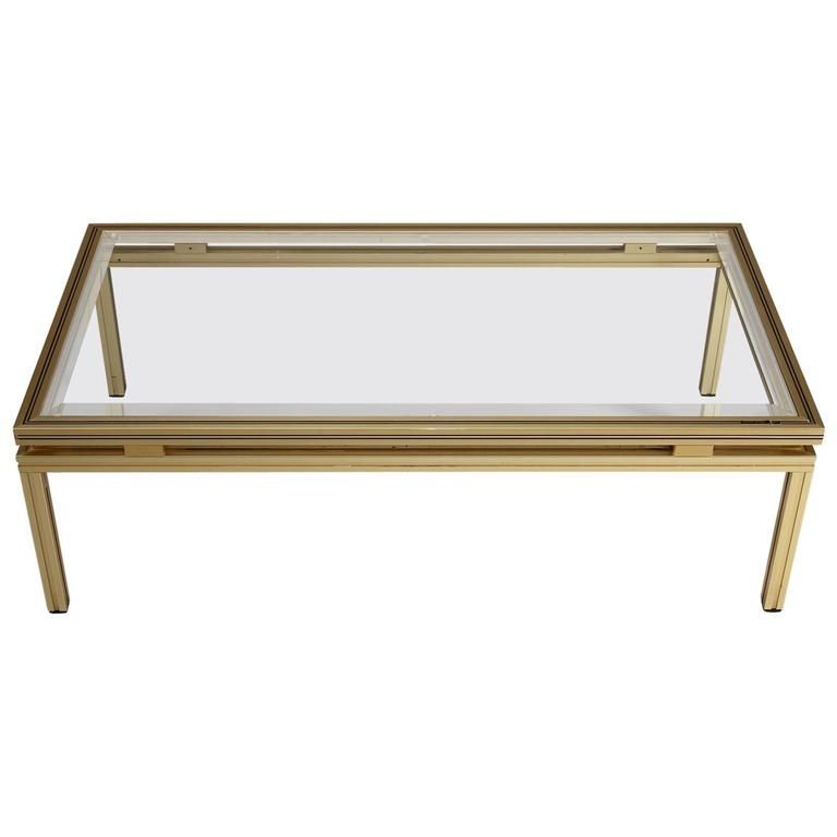 Impressive Widely Used Aluminium Coffee Tables Pertaining To Pierre Vandel Rectangular Coffee Table In Brass Plated Aluminium (Photo 32 of 50)