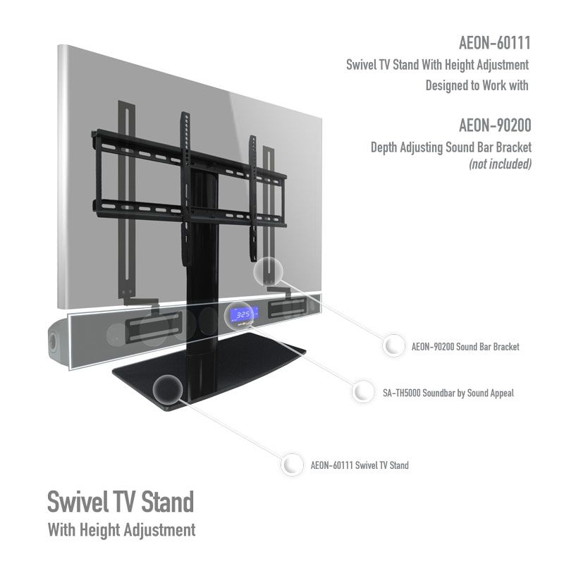 Innovative Common Tabletop TV Stands Inside Universal Tabletop Tv Stand Swivel Height Adjustment Av (Photo 4 of 50)