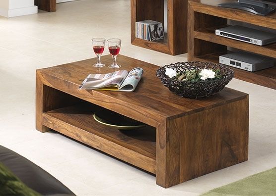 Innovative Deluxe Sheesham Coffee Tables Throughout Cuba Sheesham Coffee Table With Shelf Oak Furniture Solutions (Photo 20 of 50)