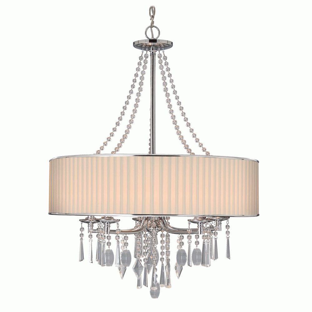 Featured Photo of Fabric Drum Shade Chandeliers
