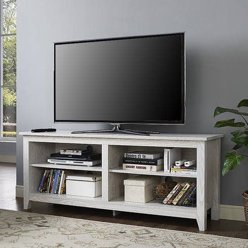 Innovative Elite White Wood TV Stands Regarding Inch White Wash Wood Tv Stand Walker Edison (View 31 of 50)