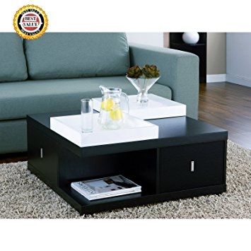 Innovative Famous Square Black Coffee Tables For Amazon Contemporary Modern Black Square Mareines Coffee (Photo 24691 of 35622)