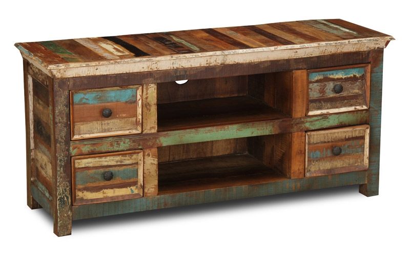 Innovative Fashionable RecycLED Wood TV Stands Throughout Reclaimed Indian Small Tv Cabinet Trade Furniture Company (View 7 of 50)