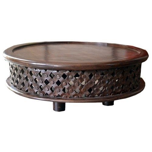 Innovative Favorite Low Height Coffee Tables With Handcrafted Chakki Style Low Height Coffee Table Ethnic Furniture (Photo 21 of 50)