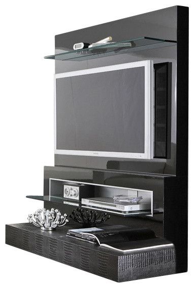 Innovative New Contemporary TV Stands For Flat Screens Within Rossetto Diamond Flat Screen Tv Stand Black Lacquer (Photo 1 of 50)
